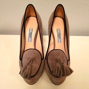 Suede Prada Heel Shoes Size 35.5